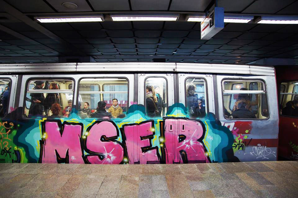 bucharest subway graffiti mser 2013 running