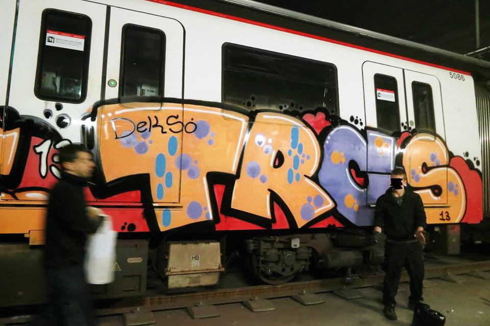 graffiti subway barcelona spain trc deks 