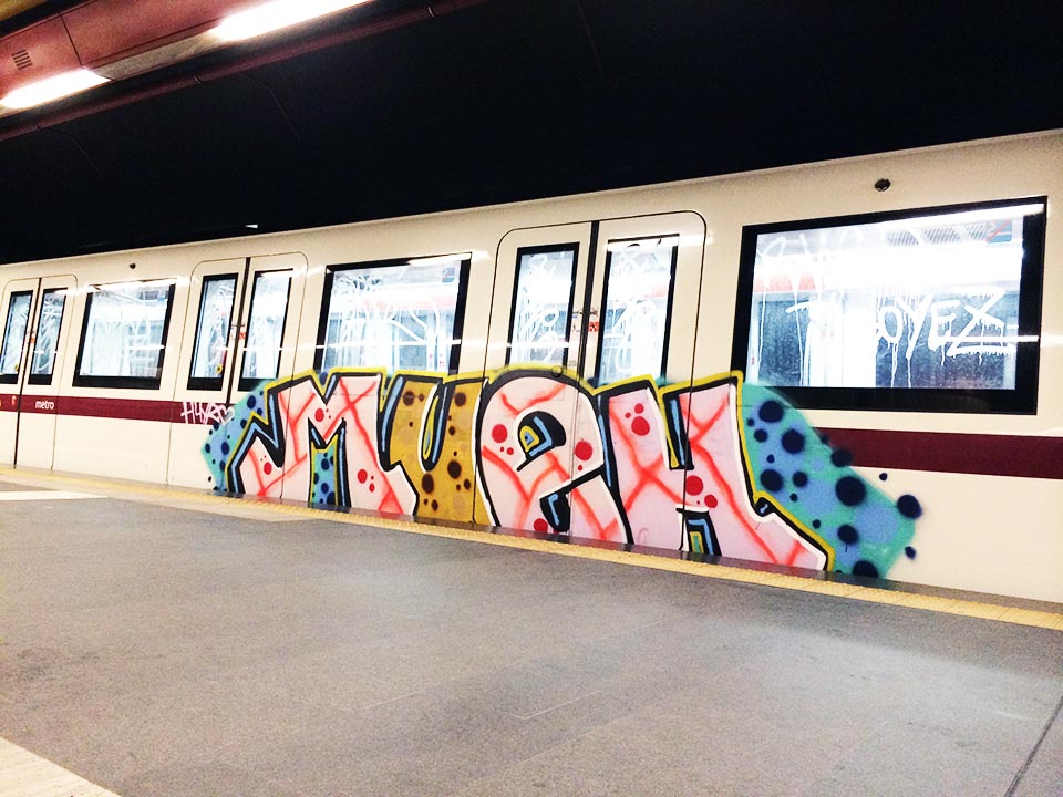graffiti subway train rome italy aline mueh