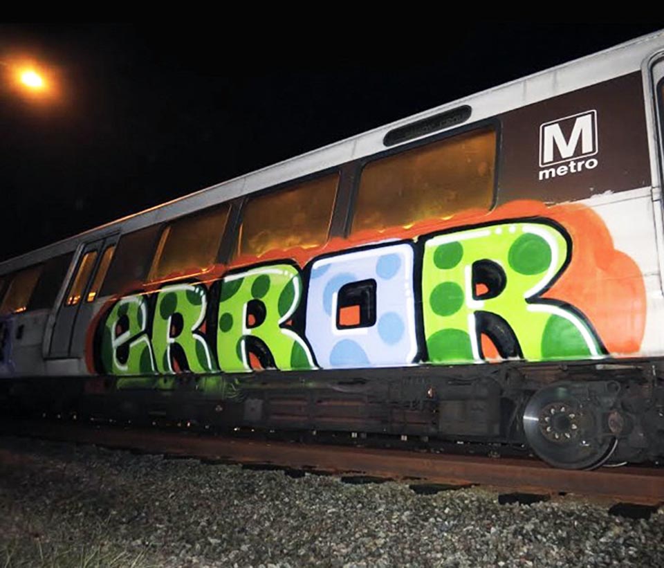 graffiti subway train washington dc error usa