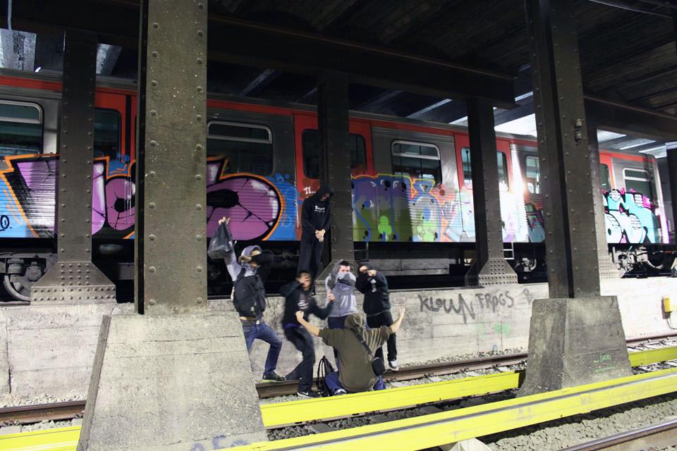 graffiti subway train athens greece 