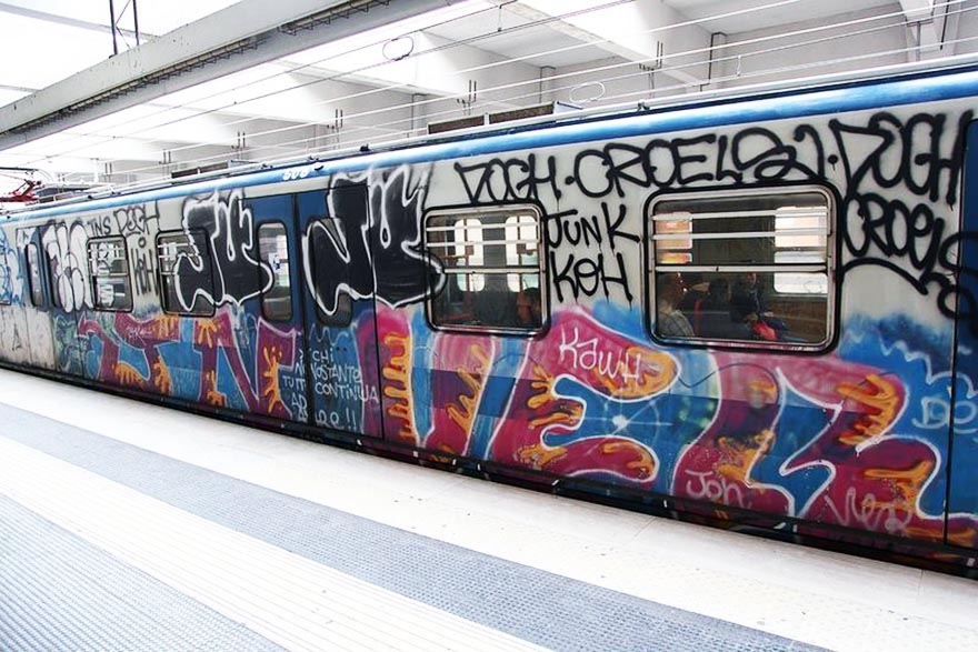 graffiti subway train rome italy lidoline jon ver ztk nsa