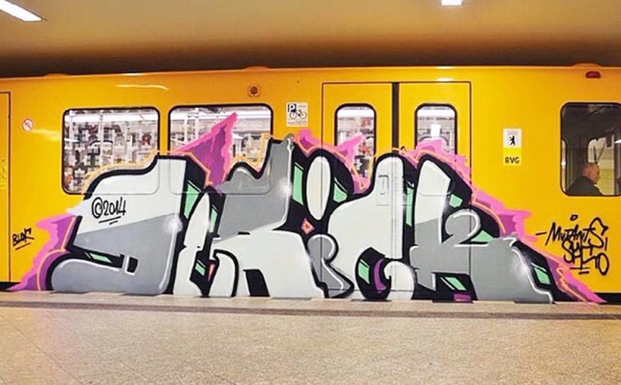 graffiti subway train berlin germany derick running mutants spk
