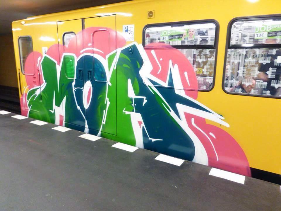graffiti subway train berlin germany moa 2014 running
