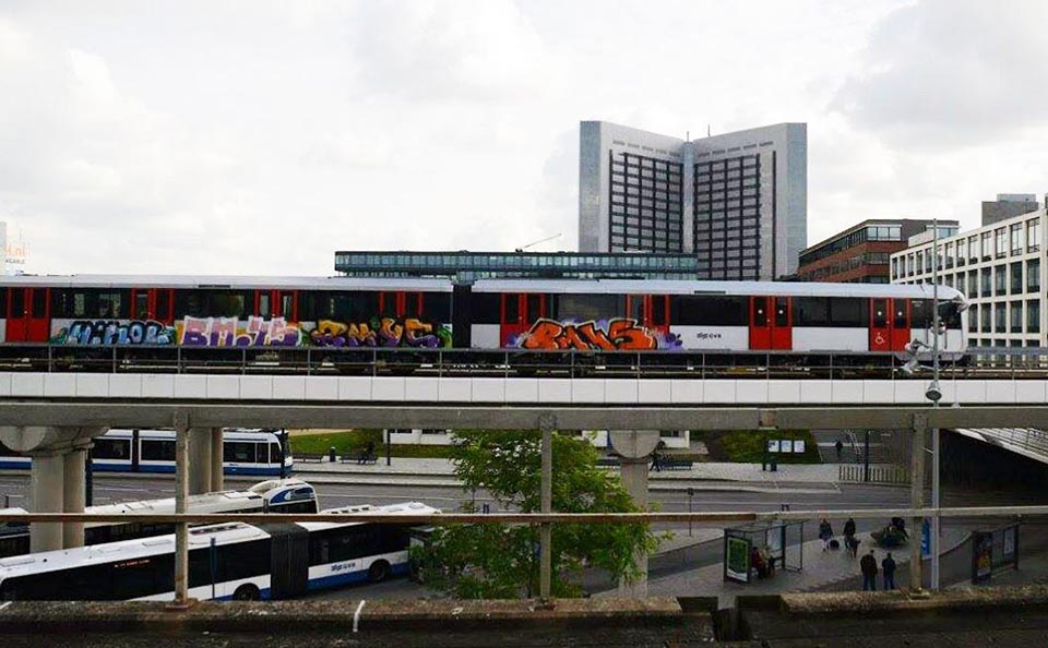 graffiti subway train amsterdam holland bm45 2014