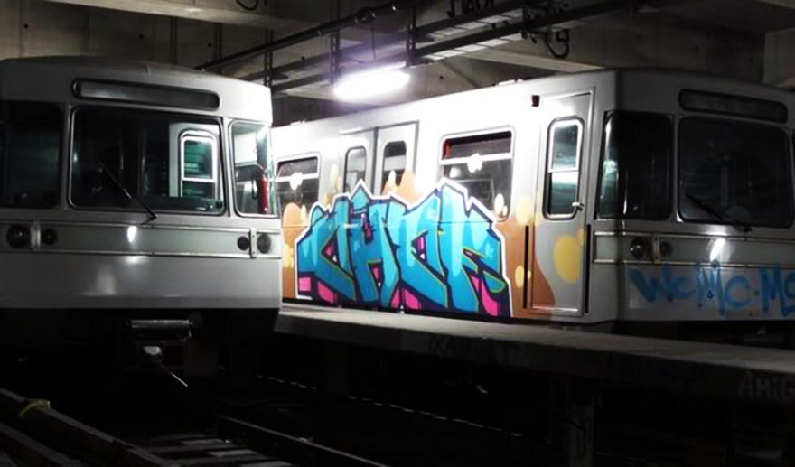 graffiti subway train vienna austria chef