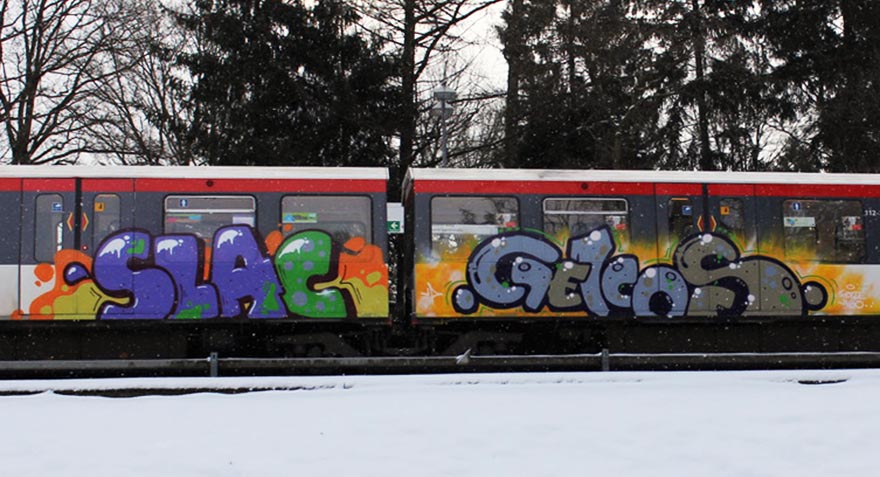 graffiti train subway hamburg germany slac gekos