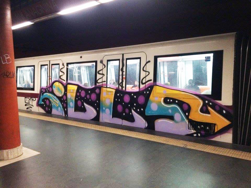 graffiti subway train rome italy 2015 