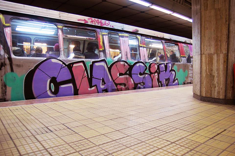 graffiti subway train bucharest romania classik