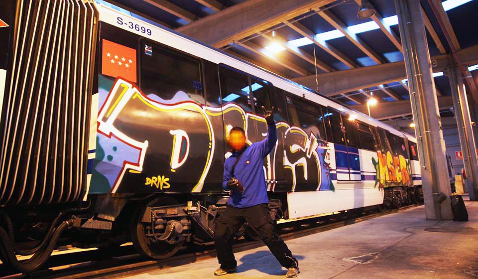 graffiti subway train madrid spain subway