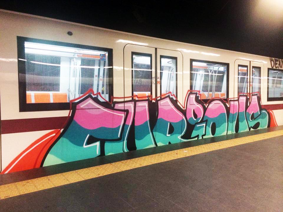graffiti train subway rome italy furious