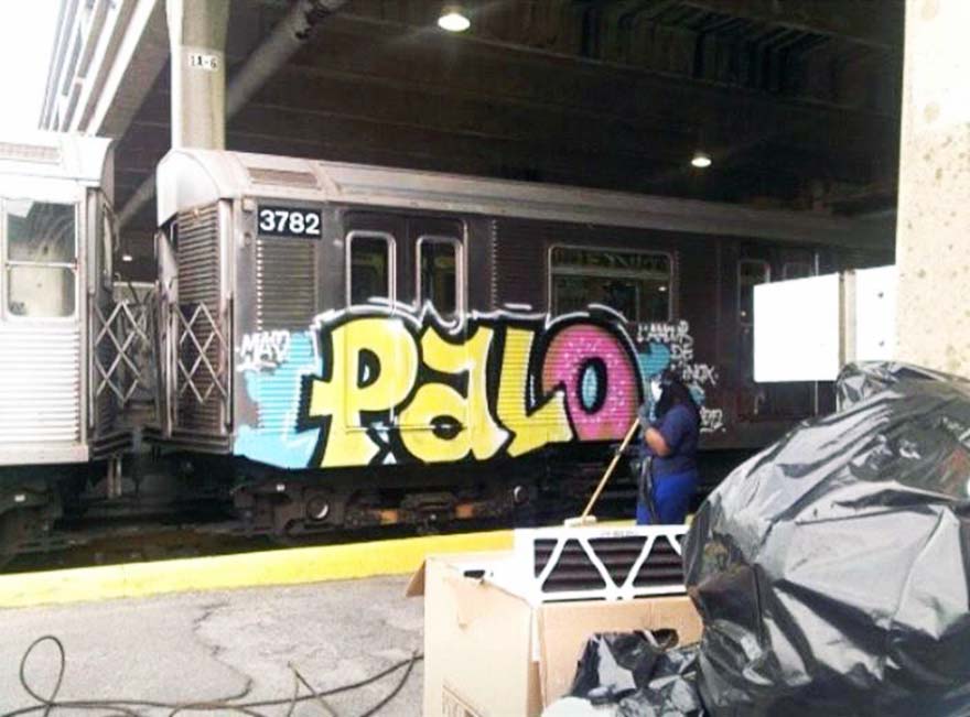 graffiti subway train palo nyc newyork 
