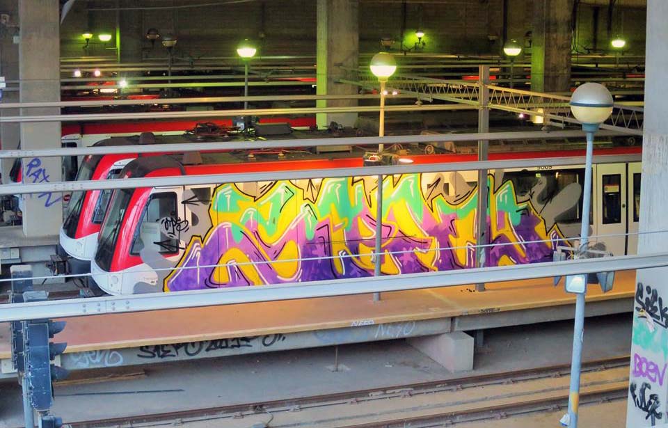 graffiti subway train sen barcelona spain 2015 t2b