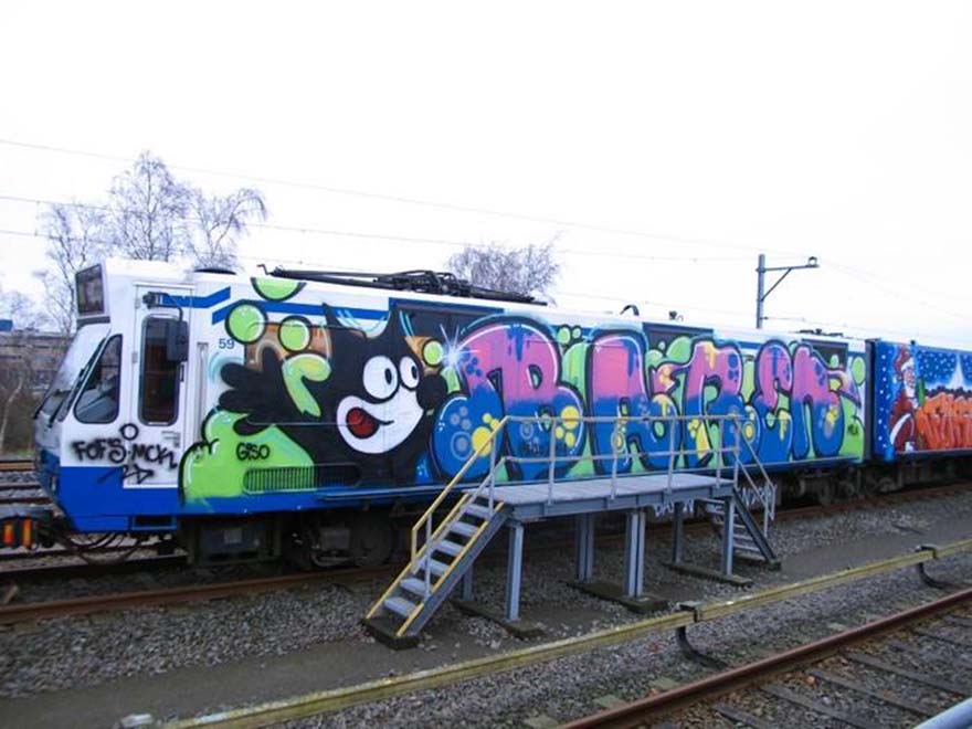 graffiti subway train amsterdam holland baren