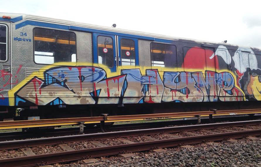graffiti subway train amsterdam holland rhyme