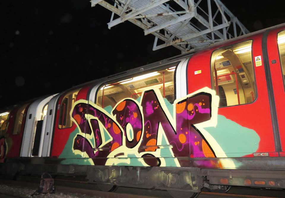 graffiti train subway london uk tube