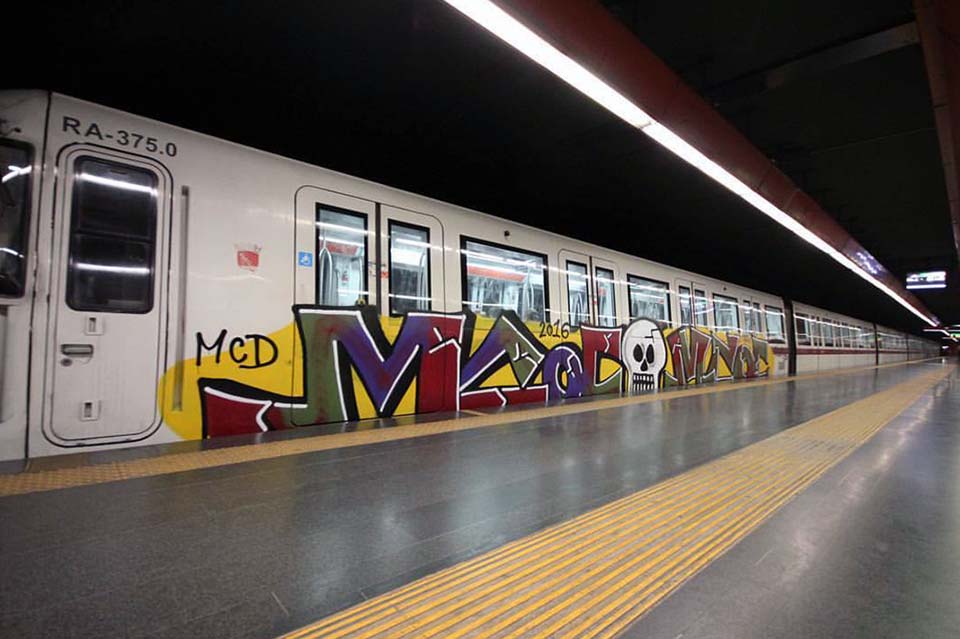 graffiti train subway rome italy 2016 mcd