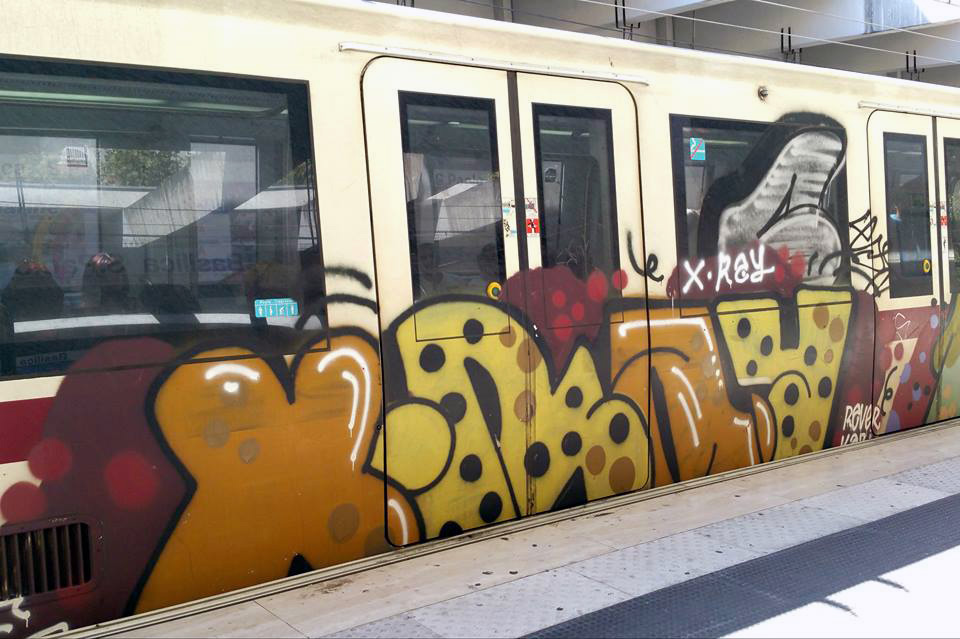 graffiti train subway rome italy 2016 xray