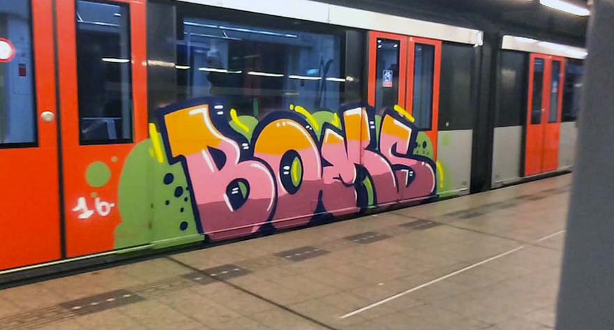 graffiti train subway amsterdam holland 2016 boms