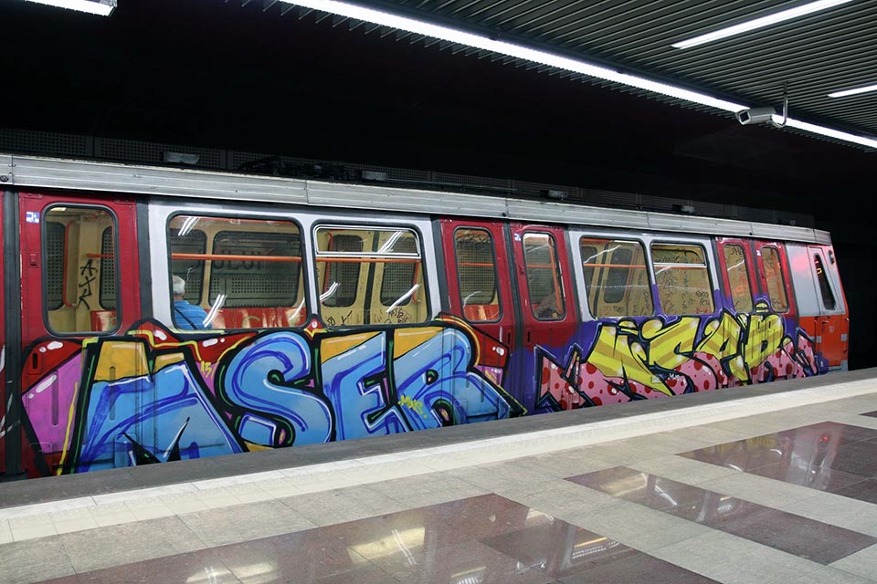 graffiti train subway bucharest romania newmodel mser running