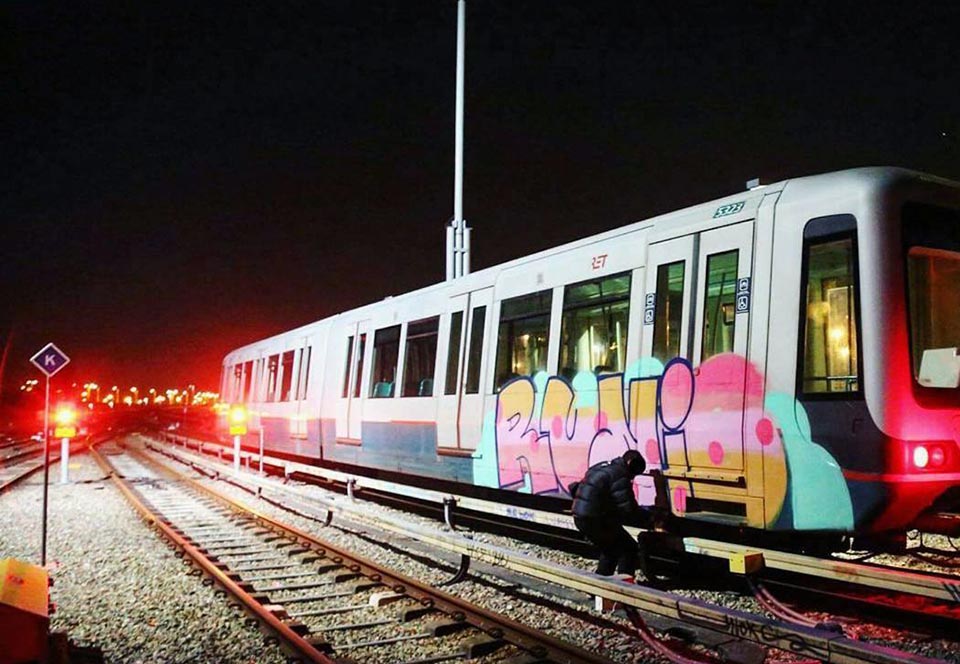 graffiti train subway rotterdam holland runis