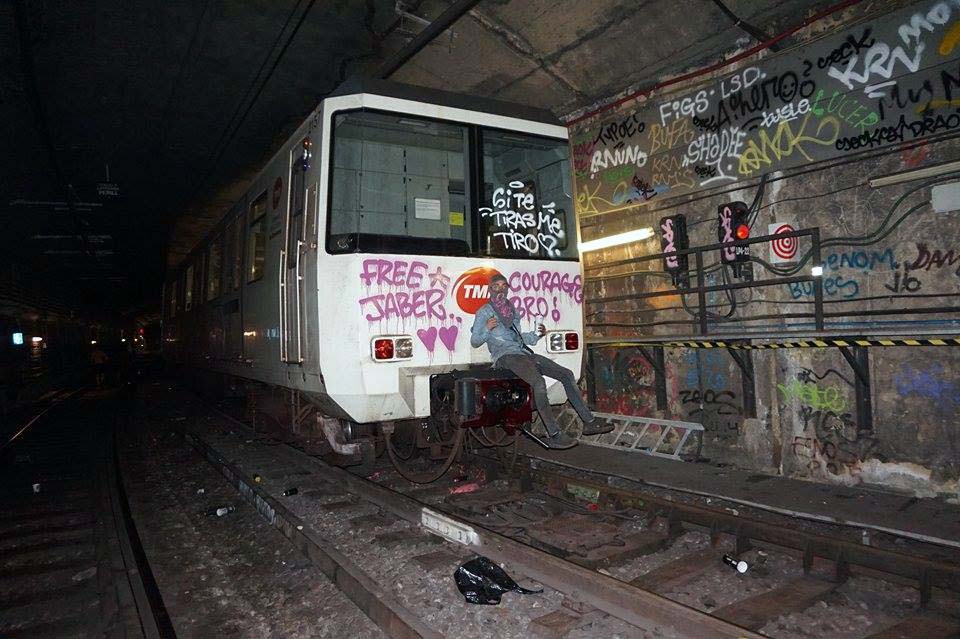 graffiti train subway barcelona spain head