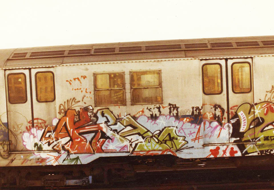 graffiti subway train 1980s newyork nyc usa kr.one kolorstorm