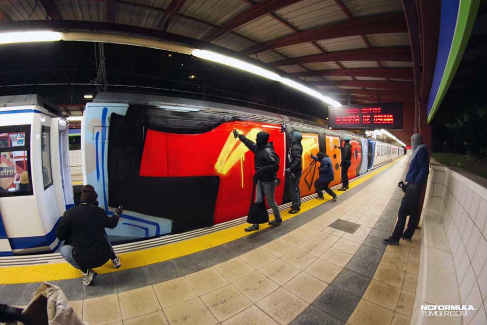 graffiti subway train wholecar madrid spain 1up action platform