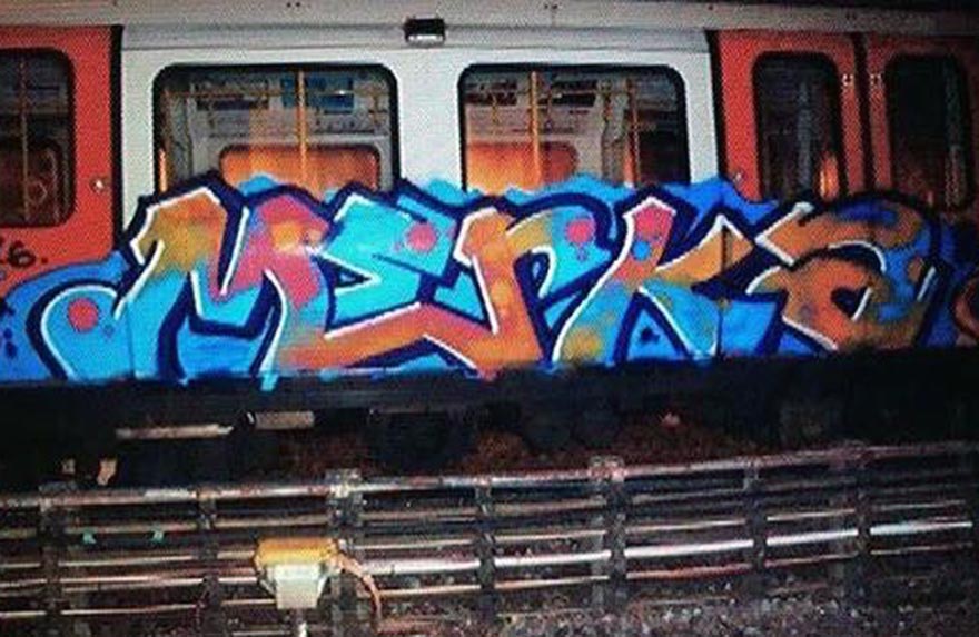 graffiti subway train london uk merka 2016