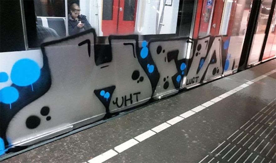 graffiti subway train amsterdam holland 2016 