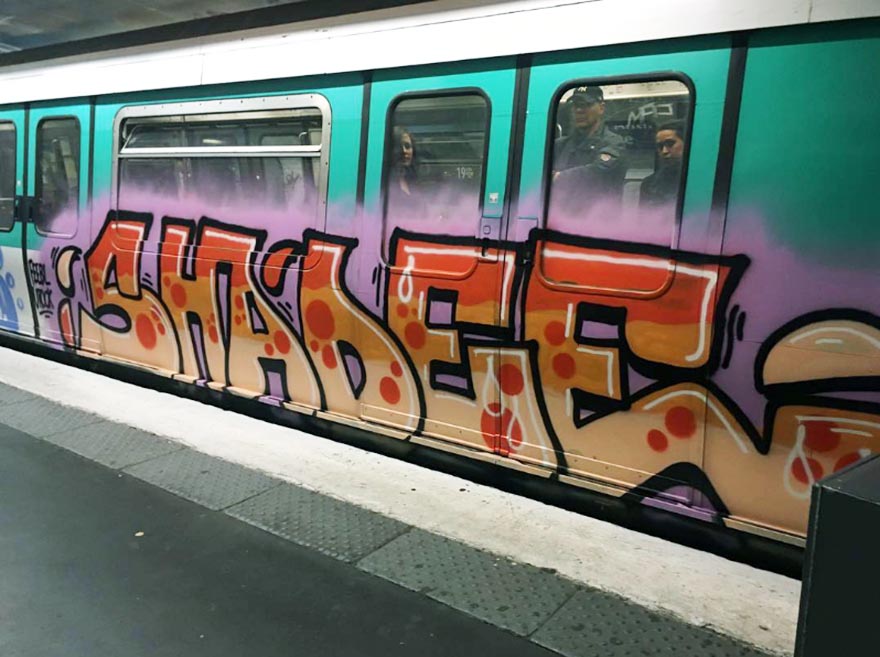 graffiti train subway paris france shadee running