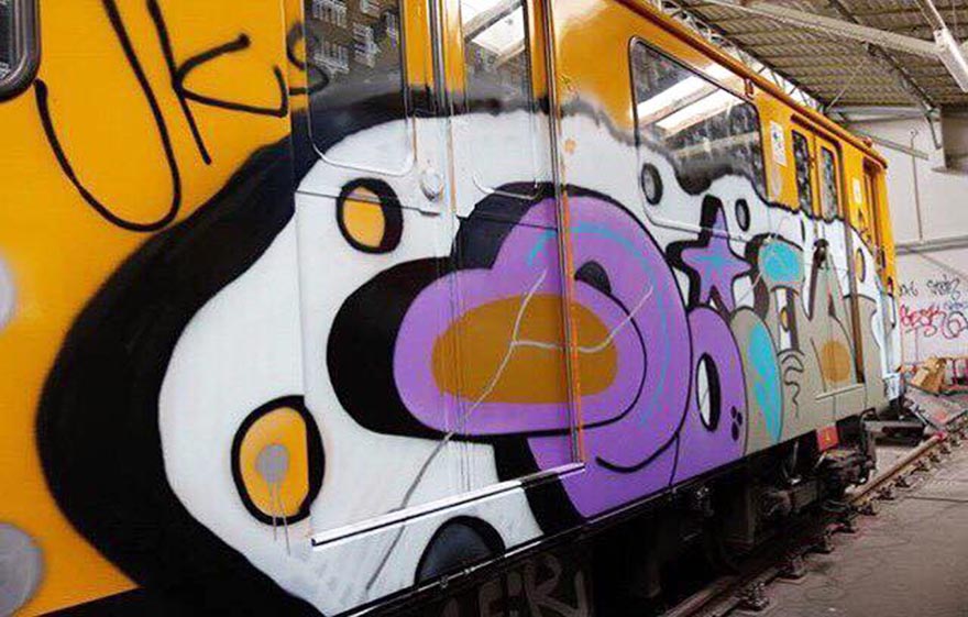 graffiti train subway writing berlin germany