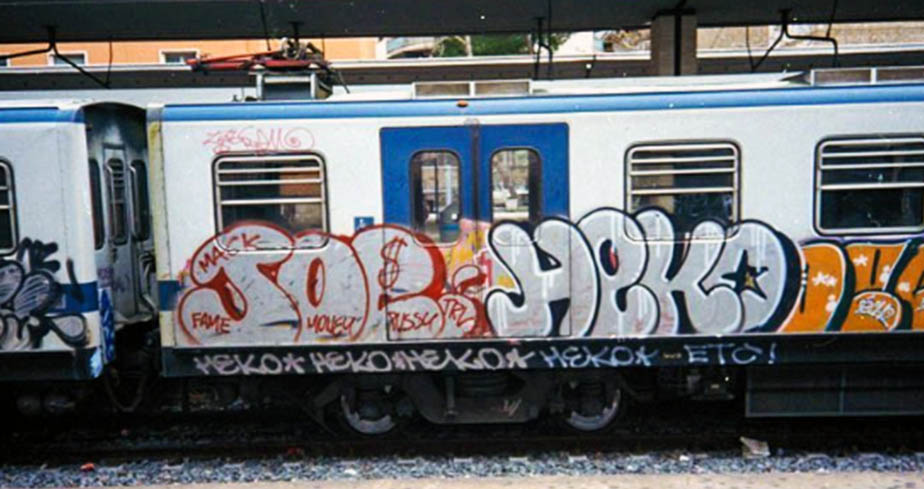 graffiti writing trains subway italy rome heko joe trv 1995 italianclassic