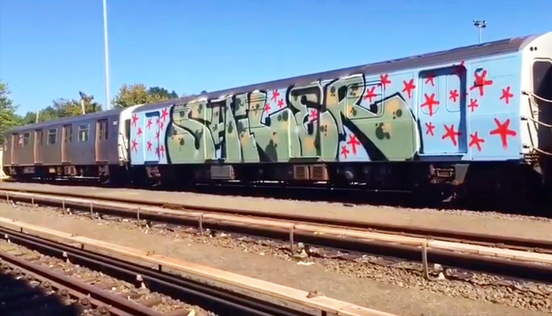 graffiti train subway newyork nyc 2017 sailer wholecar running writing usa