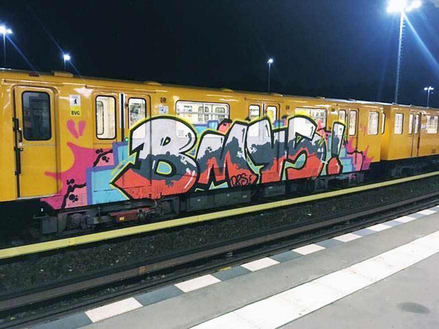 graffiti train subway berlin germany bm45 drs running 2017 writing