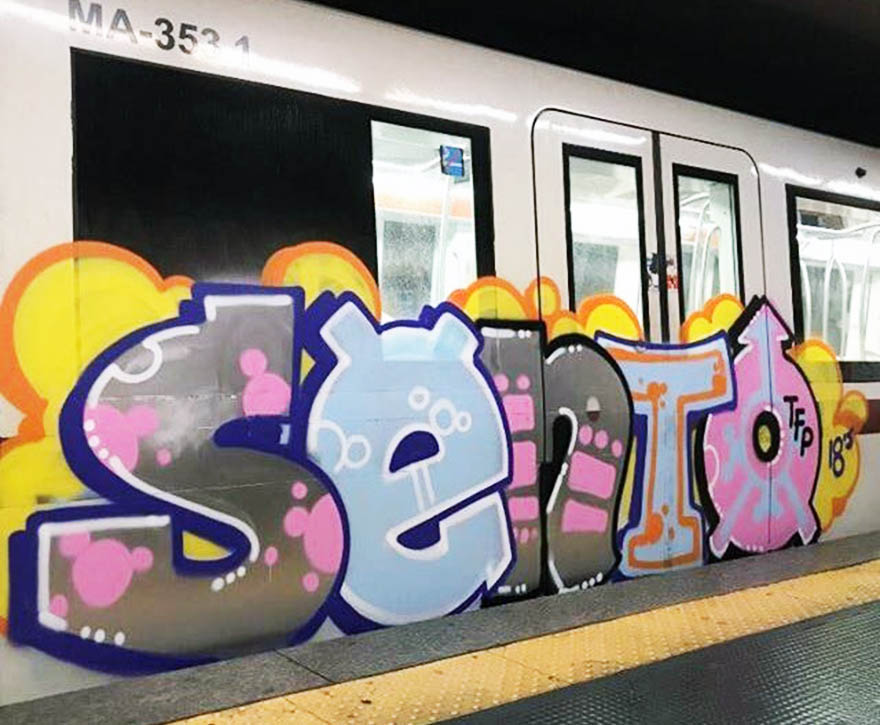 graffiti train subway rome italy sento running 2017 tfp