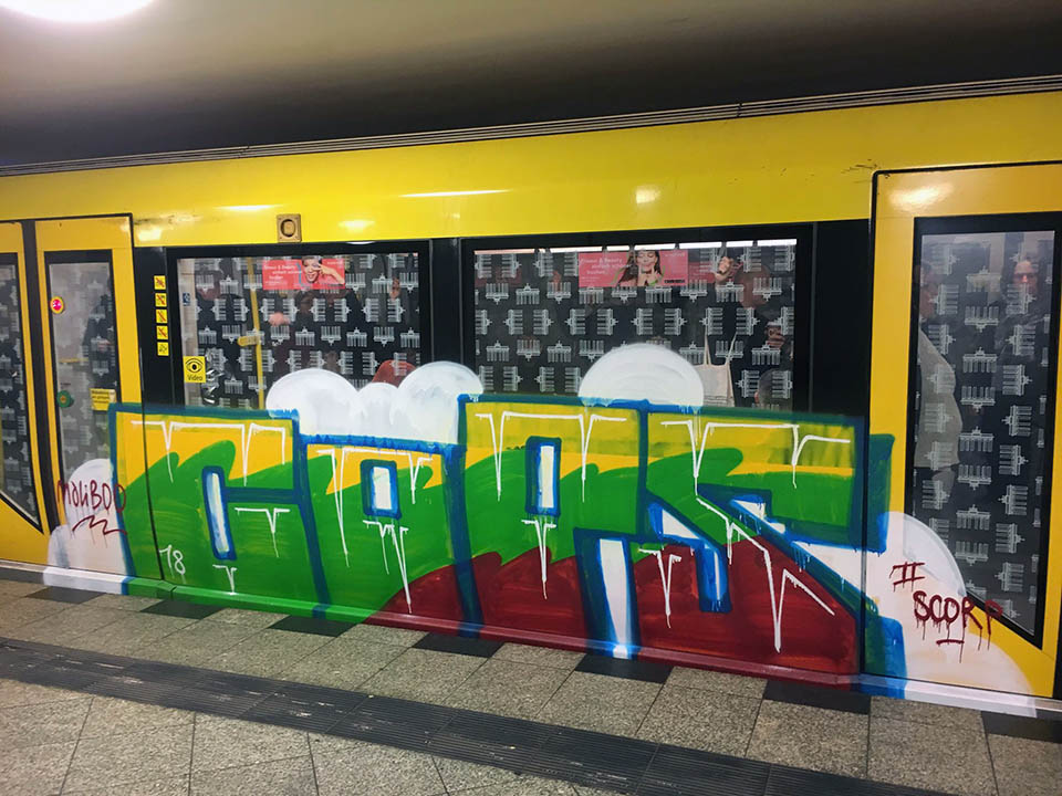 graffiti train subway writing berlin germany running