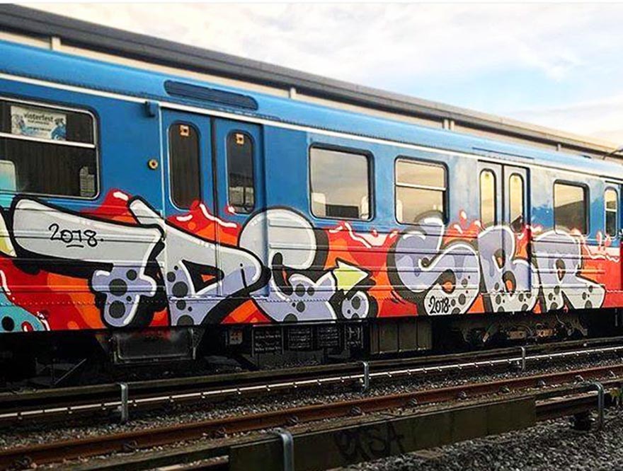 graffiti train subway writing stockholm sweden 7dc sbr 