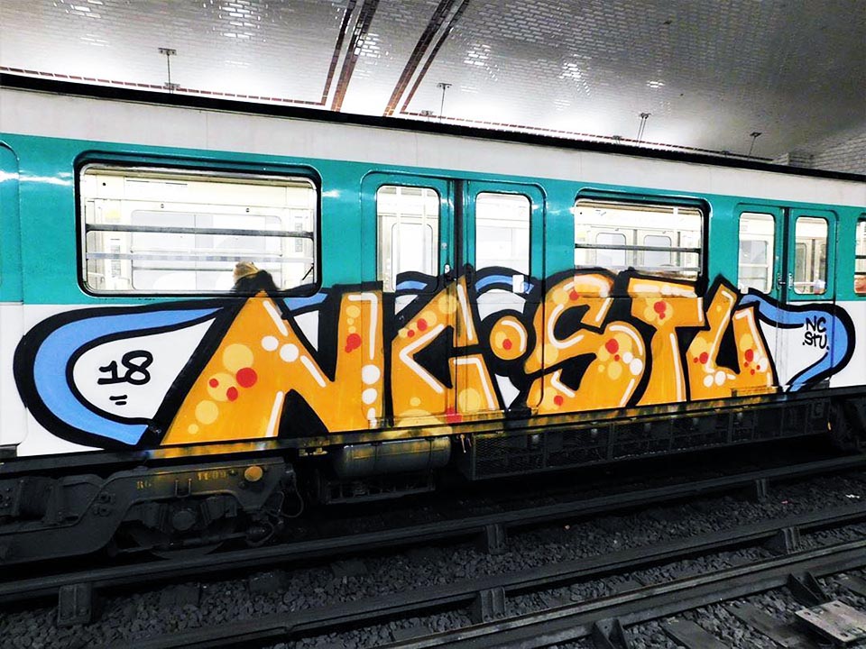 graffiti train subway writing paris france nc stu